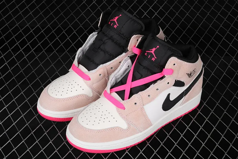 All categories Air Jordan Jordan series basketball shoes Air Jordan 1 Mid Different versions Air Jordan 1 Mid AJ1 Dirty pink suede mid-top toe 852542-801